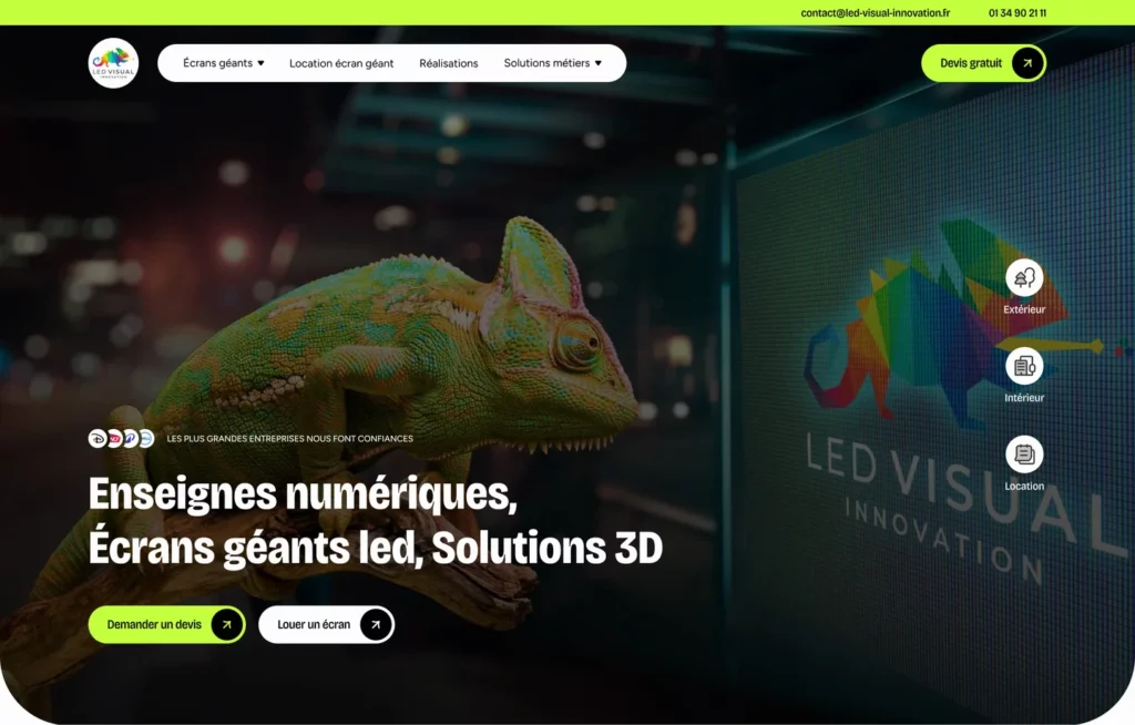 Image du site de Led Visual Innovation